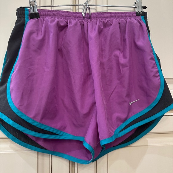 Nike Women's Purple and Black Athletic Shorts - Picture 1 of 4